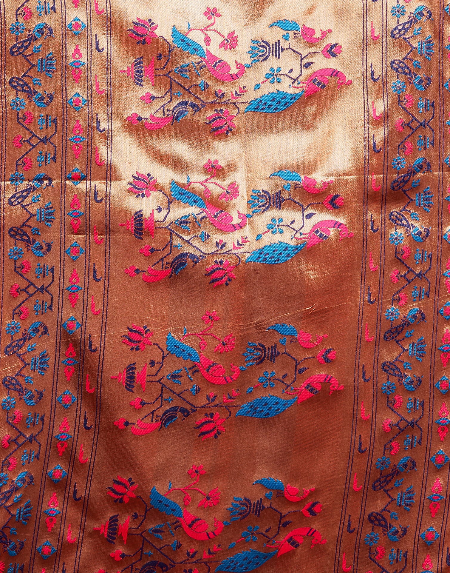 Bright Pink Silk Woven Paithani Saree