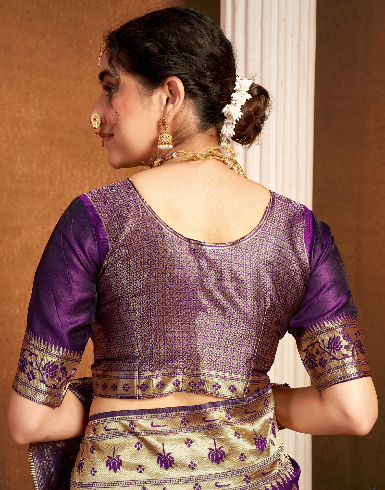 Dark Purple Silk Woven Paithani Saree