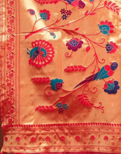 Rani Pink Silk Woven Paithani Saree