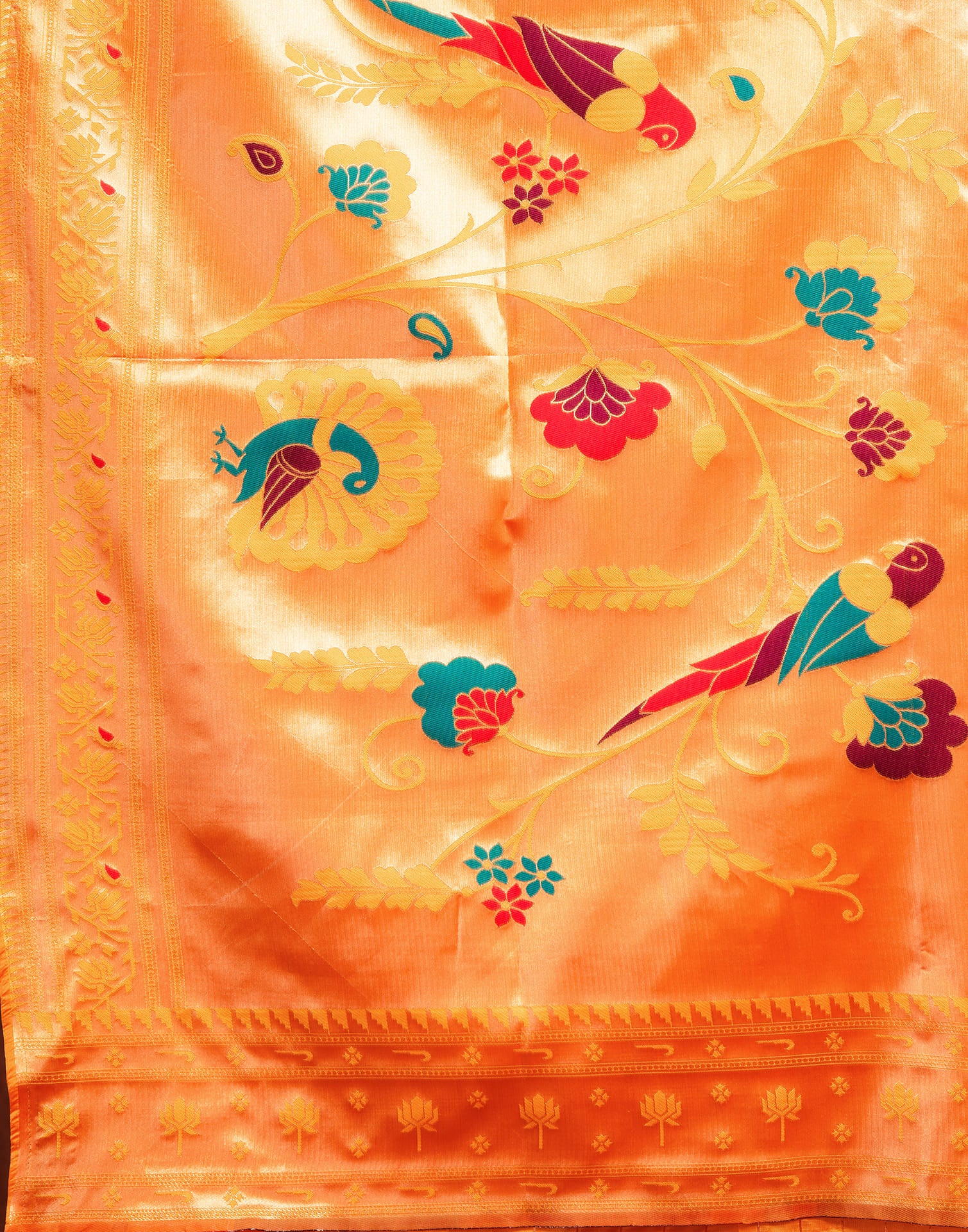 Yellow Silk Woven Paithani Saree