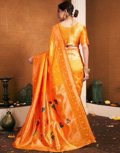 Yellow Silk Woven Paithani Saree