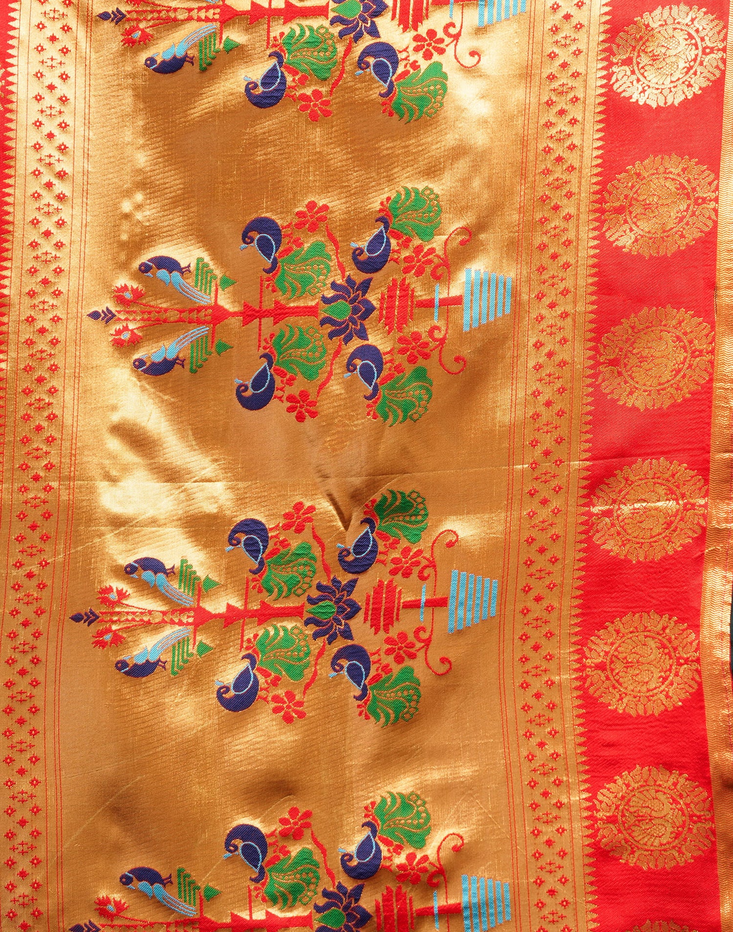 Dark Green Silk Woven Paithani Saree