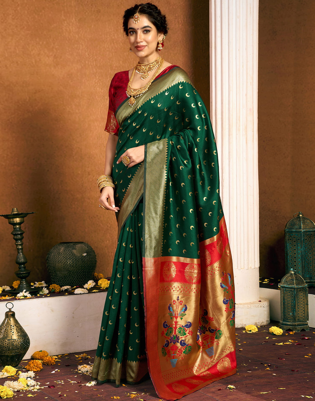 Green Silk Woven Paithani Saree