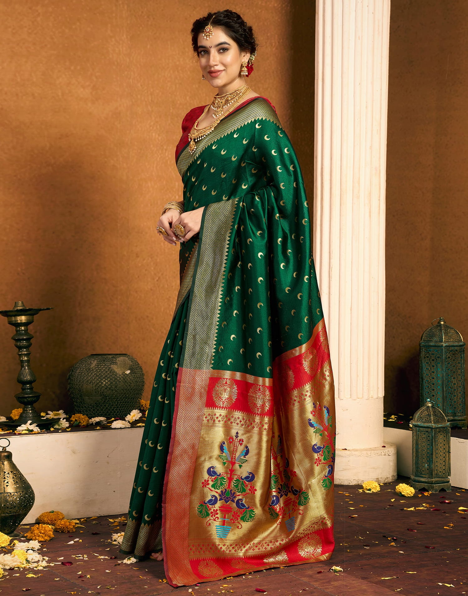 Green Silk Woven Paithani Saree