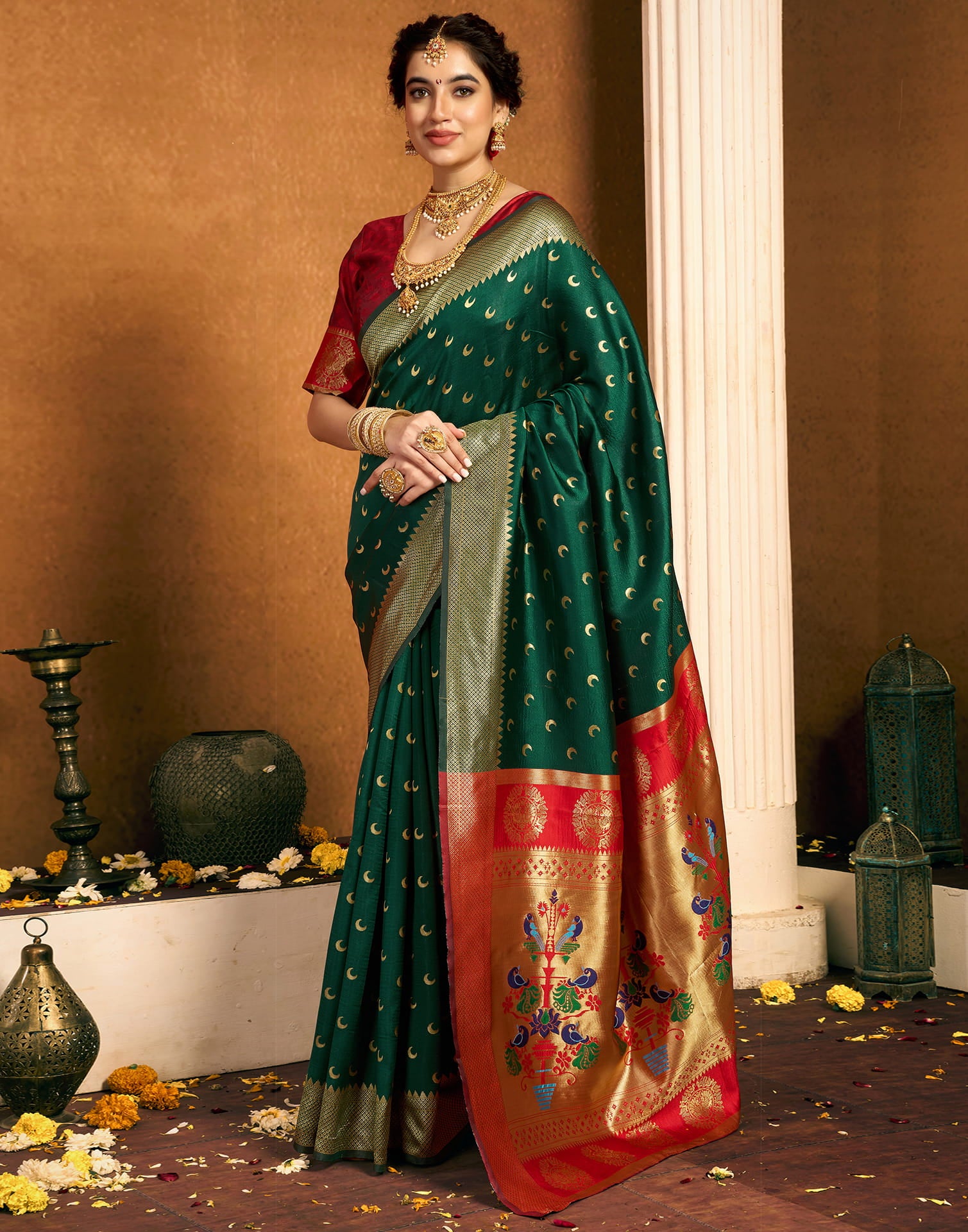 Green Silk Woven Paithani Saree