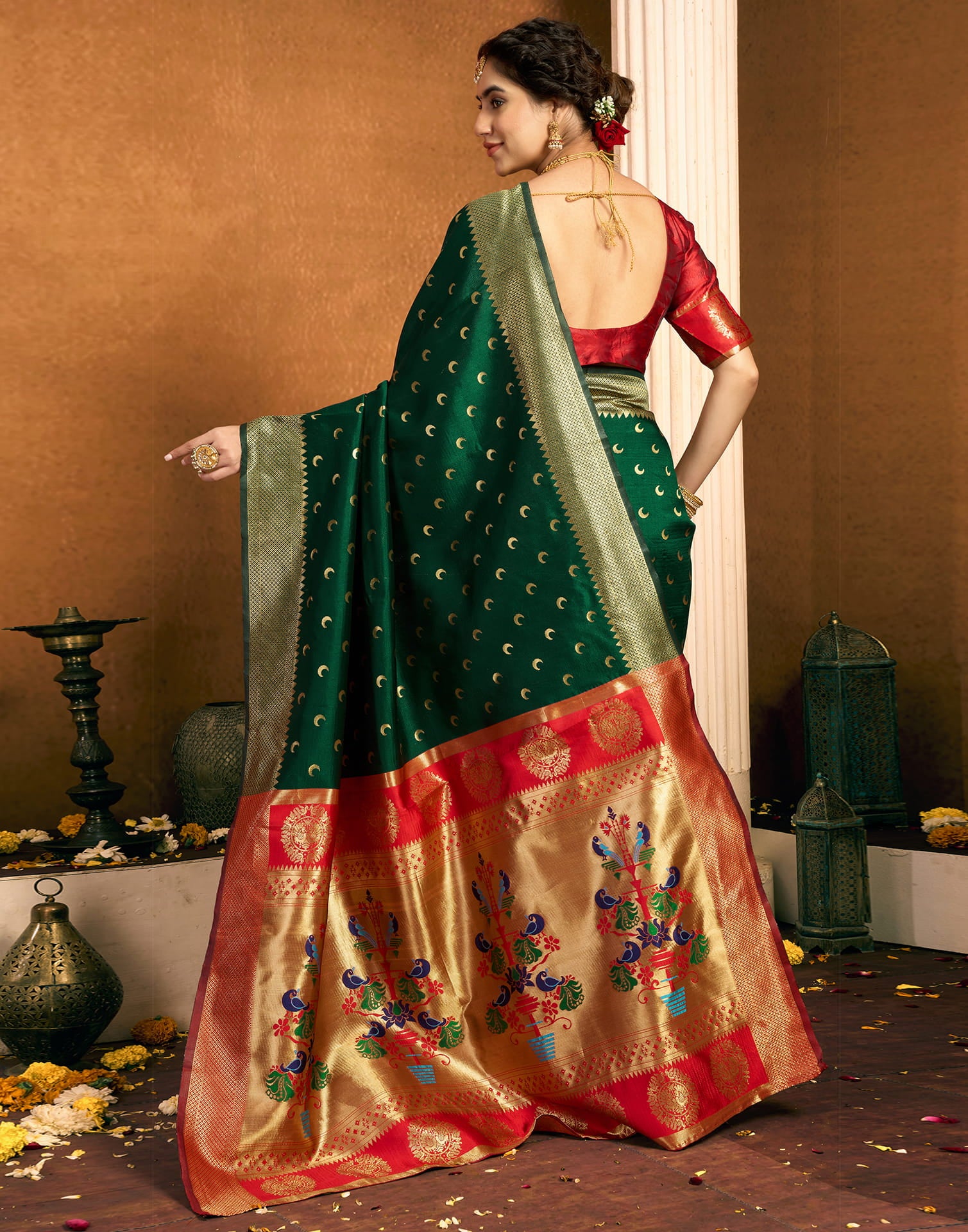 Green Silk Woven Paithani Saree