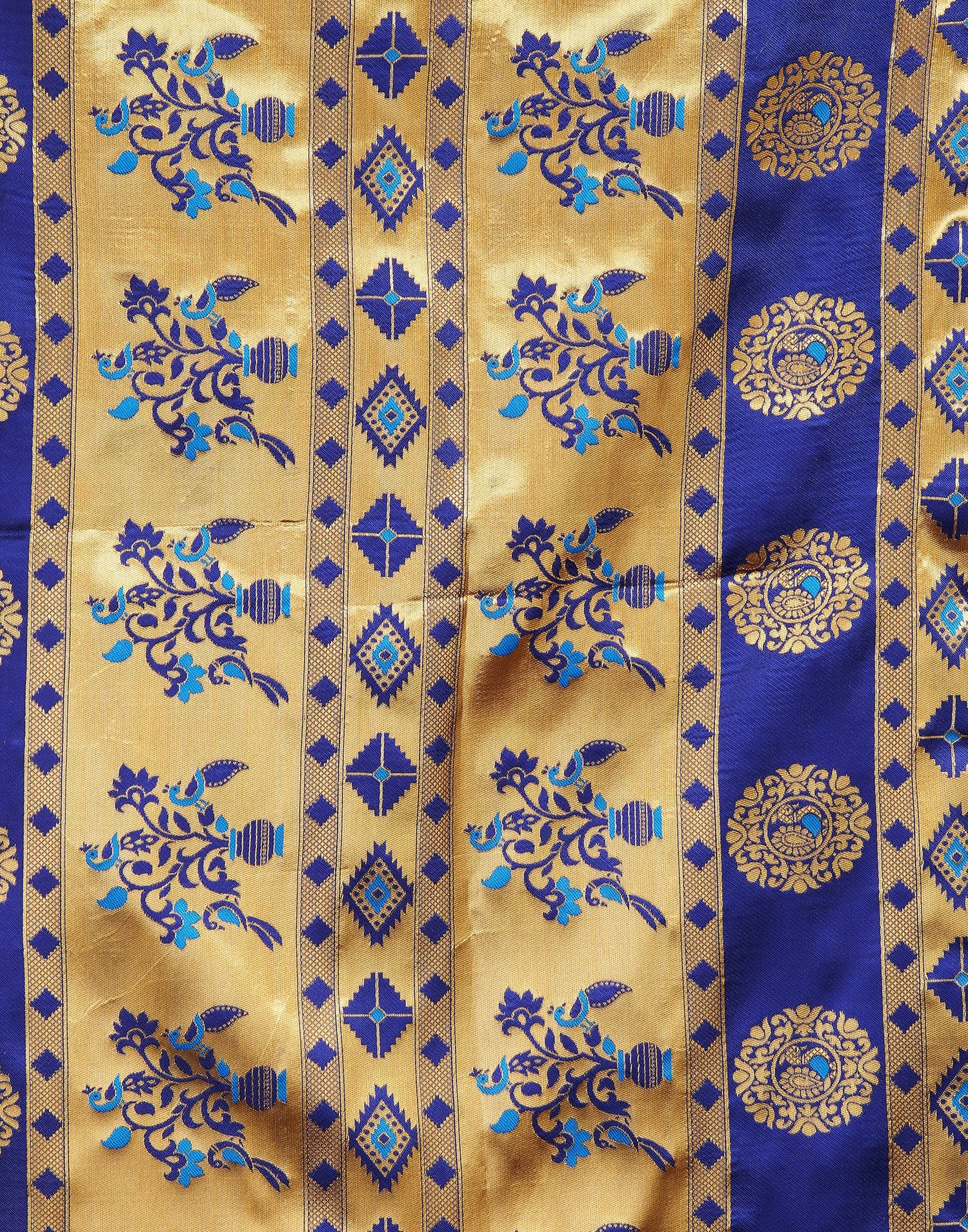 teal Blue Silk Woven Paithani Saree