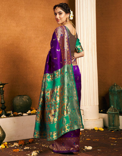 Dark Purple Silk Woven Paithani Saree