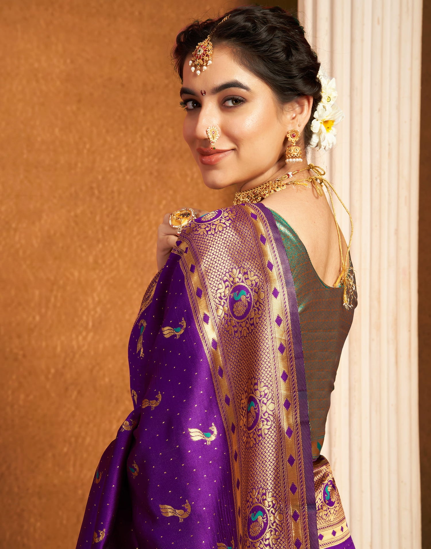 Dark Purple Silk Woven Paithani Saree