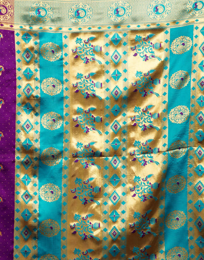 Dark Purple Silk Woven Paithani Saree