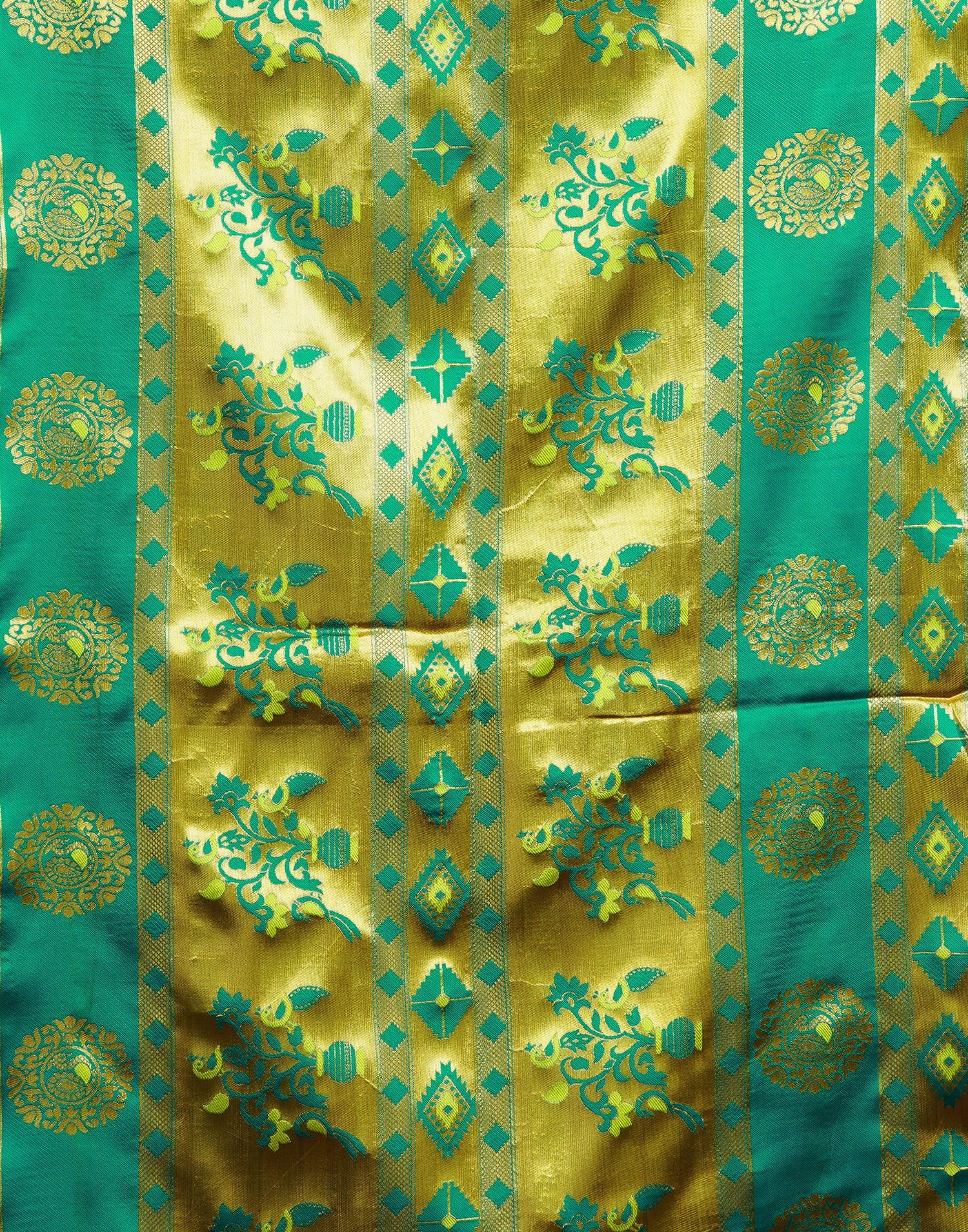 Lime Green Silk Woven Paithani Saree