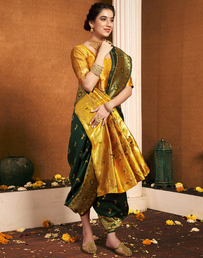 Dark Green Silk Woven Paithani Saree