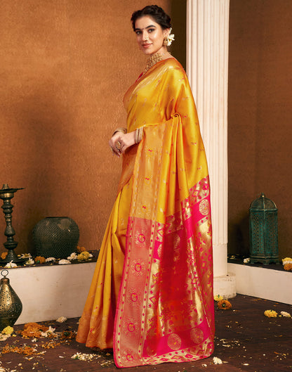 Yellow Silk Woven Paithani Saree