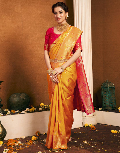 Yellow Silk Woven Paithani Saree