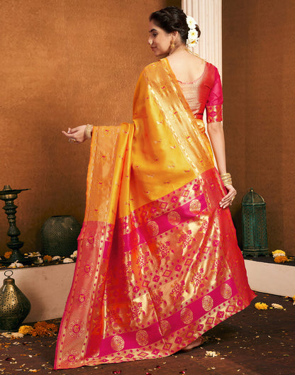 Yellow Silk Woven Paithani Saree