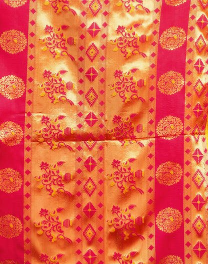 Yellow Silk Woven Paithani Saree