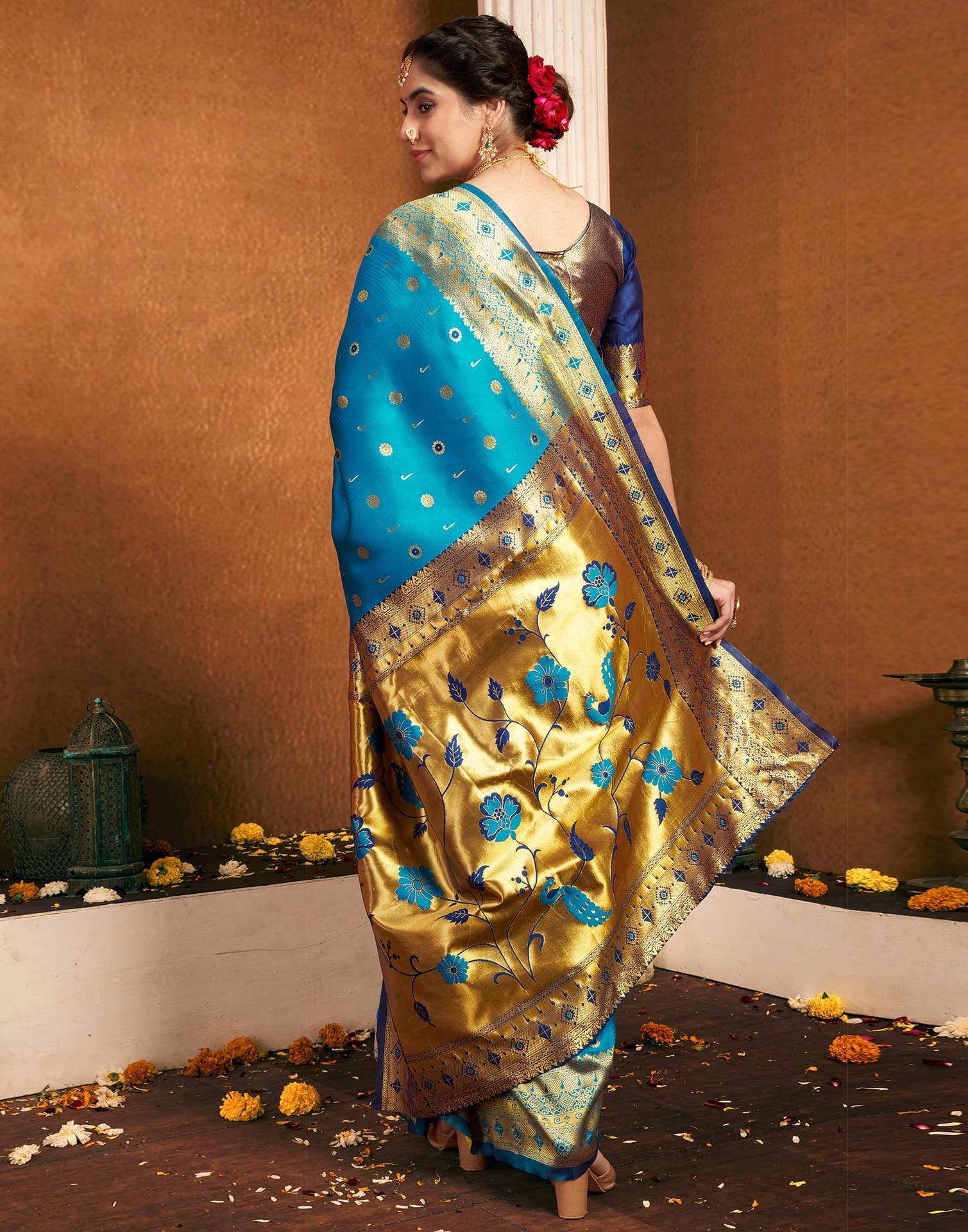 Blue Silk Woven Paithani Saree