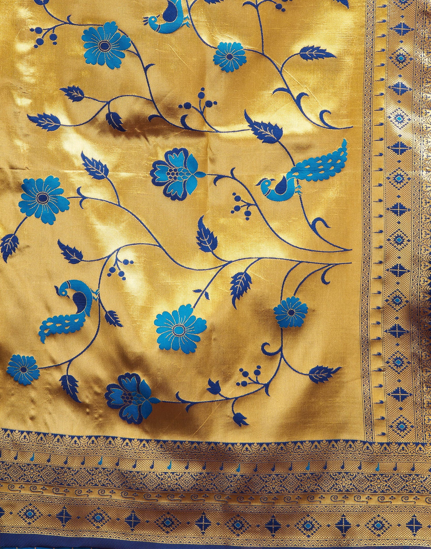 Blue Silk Woven Paithani Saree