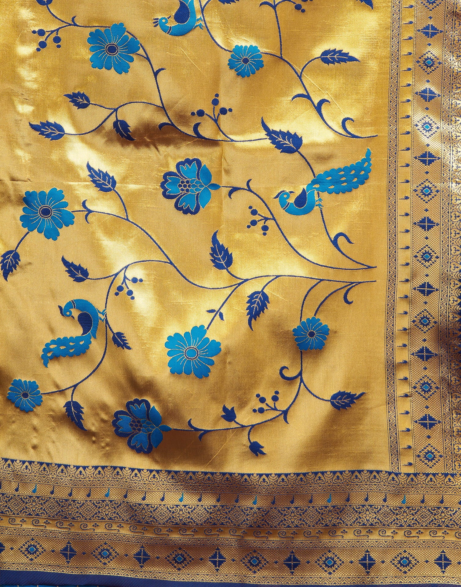 Blue Silk Woven Paithani Saree