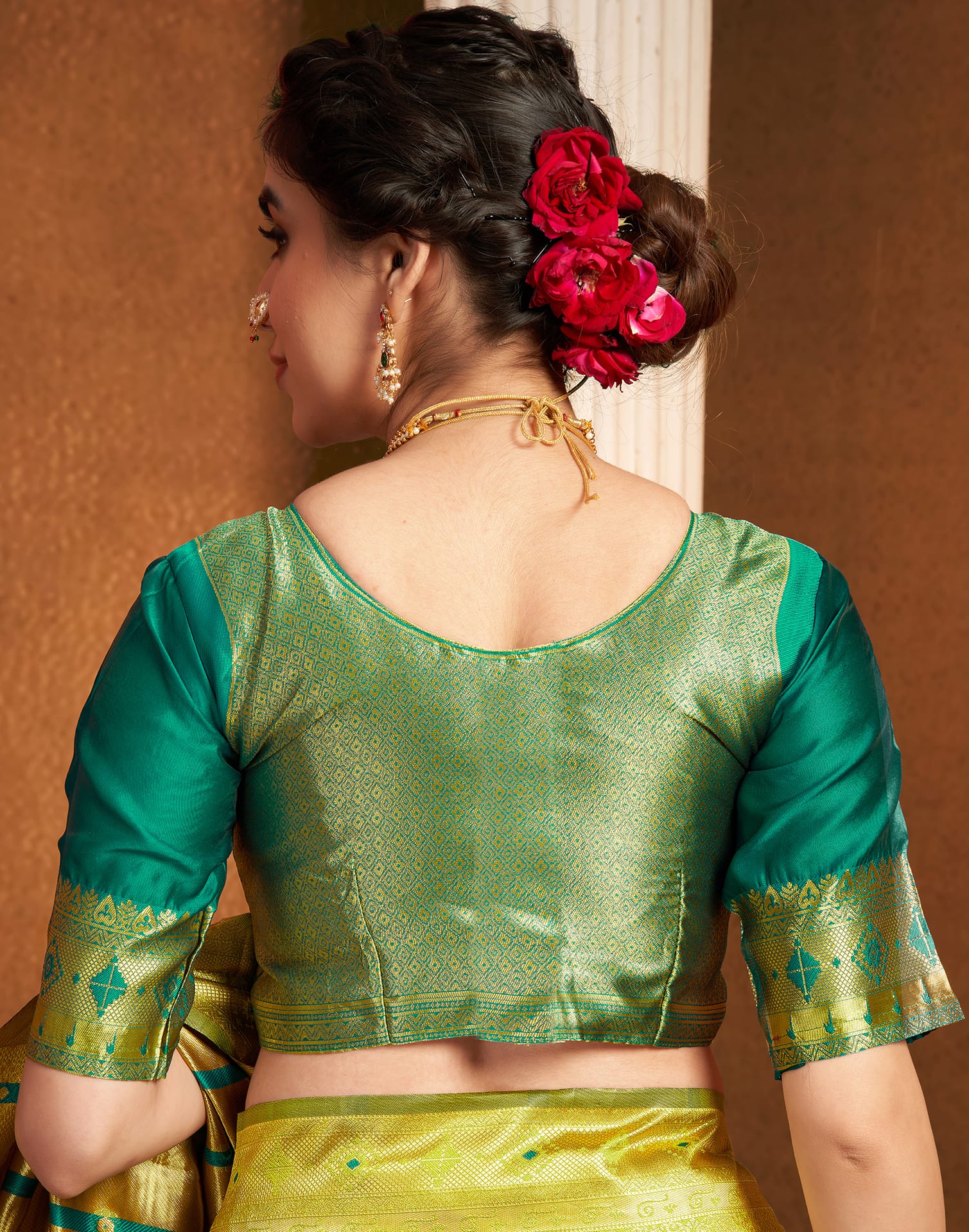 Lime Green Silk Woven Paithani Saree