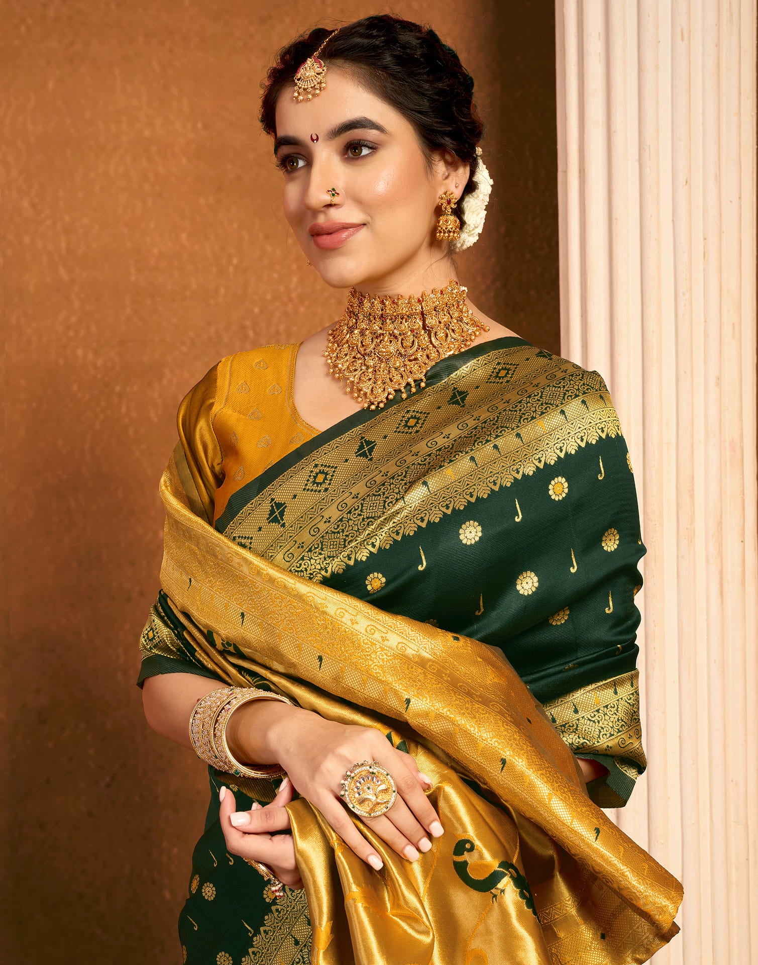 Dark Green Silk Woven Paithani Saree