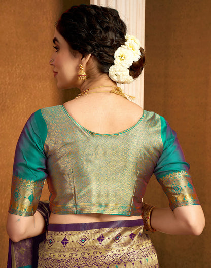 Purple Silk Woven Paithani Saree