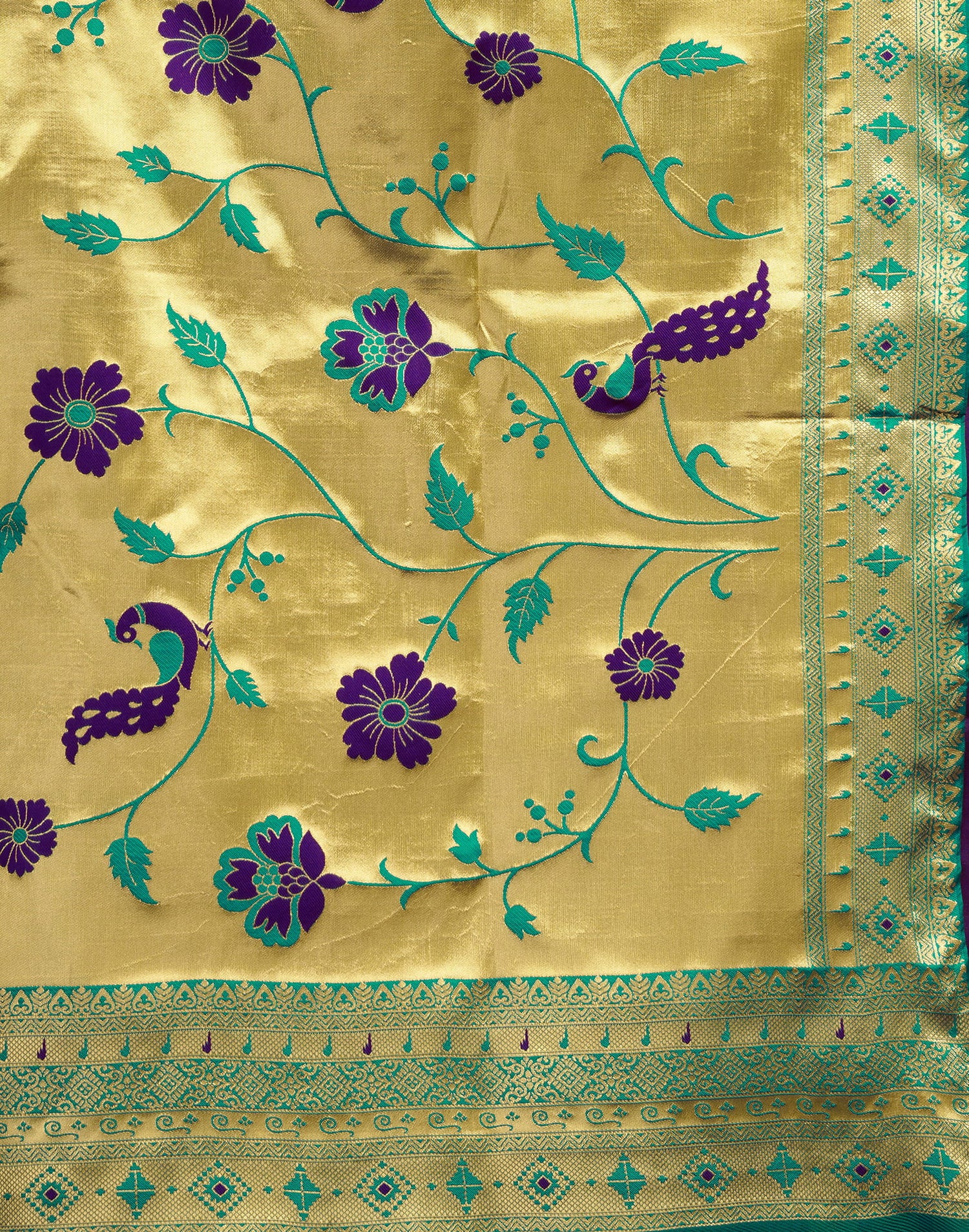 Purple Silk Woven Paithani Saree