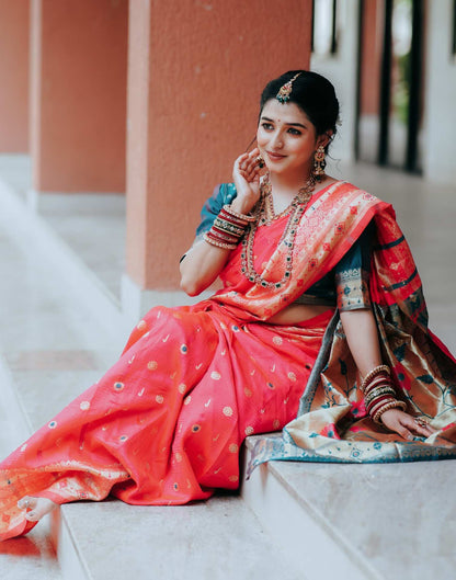 Pink Silk Woven Paithani Saree