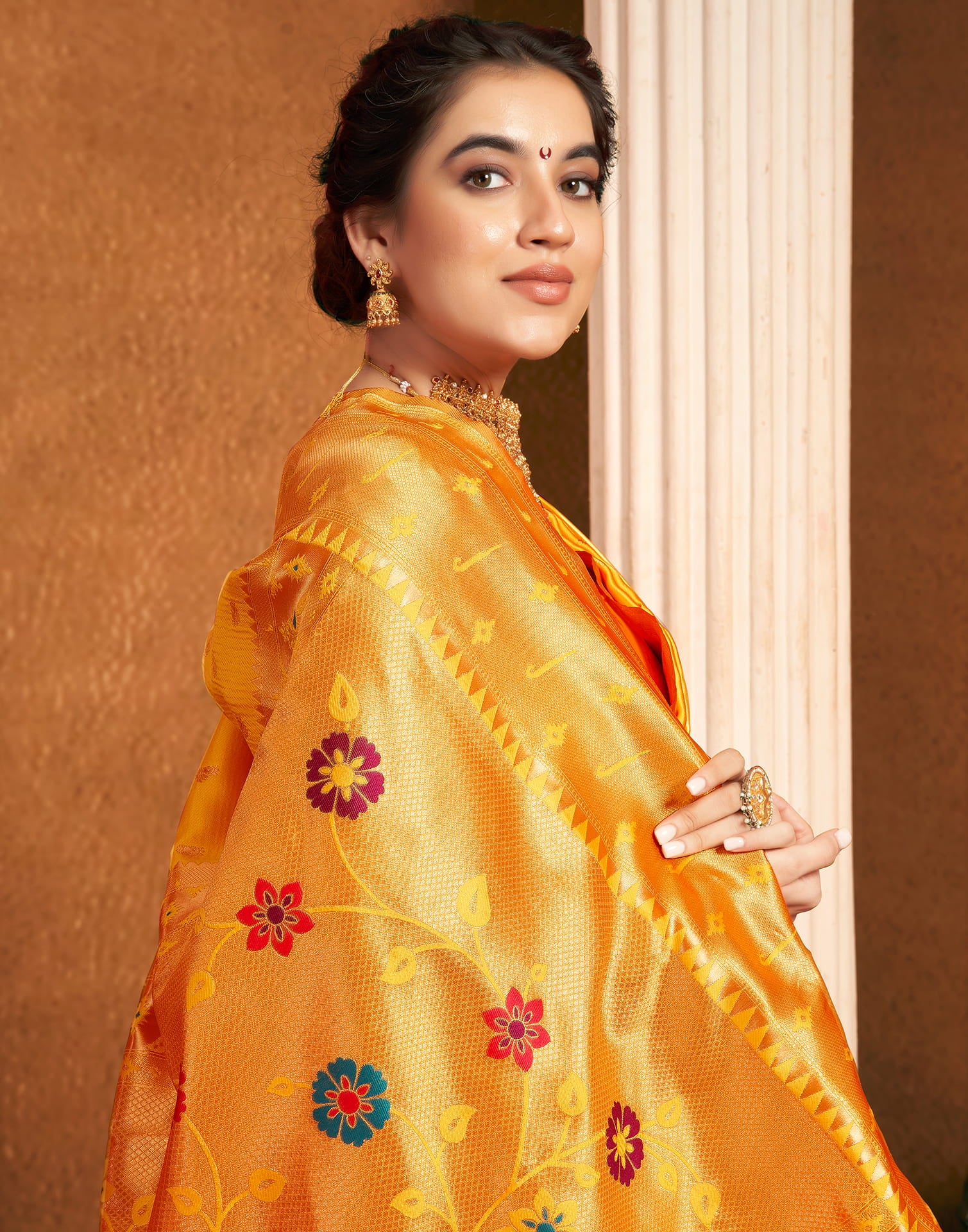 Yellow Silk Woven Paithani Saree