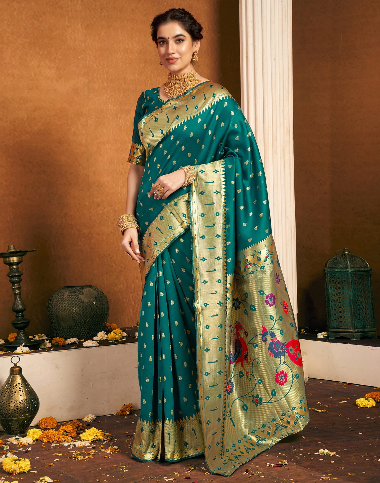 Green Silk Woven Paithani Saree