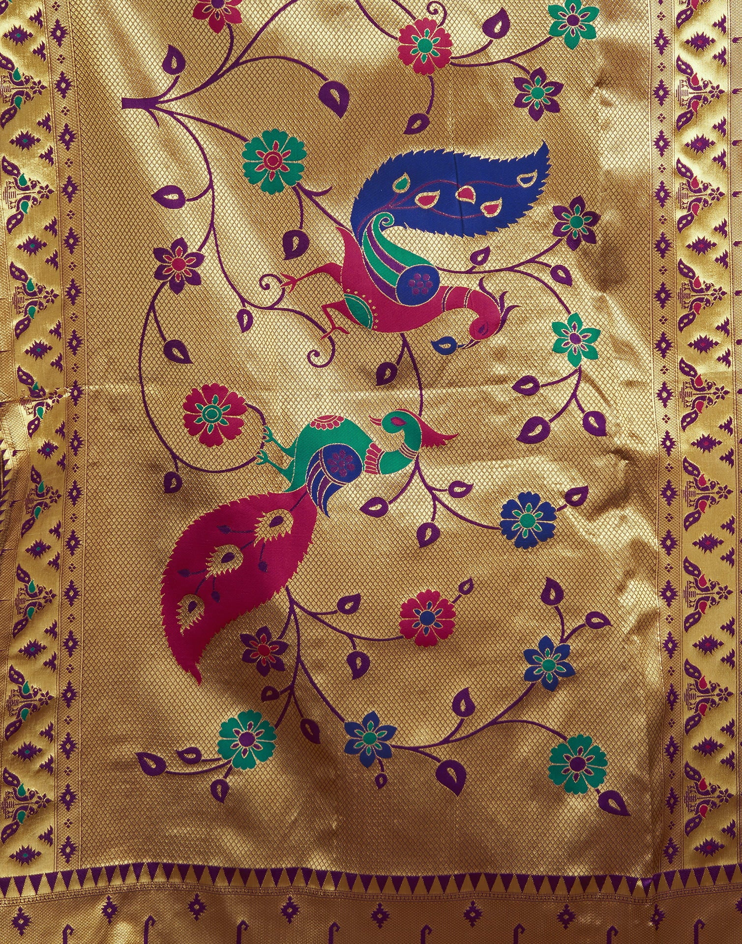 Wine Silk Woven Paithani Saree