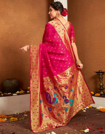 Pink Silk Woven Paithani Saree