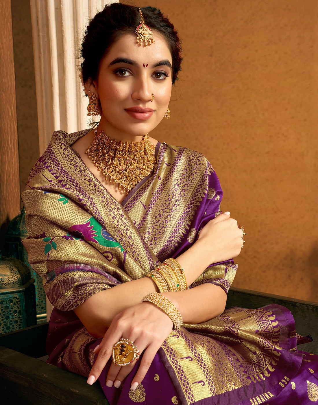 Purple Silk Woven Paithani Saree