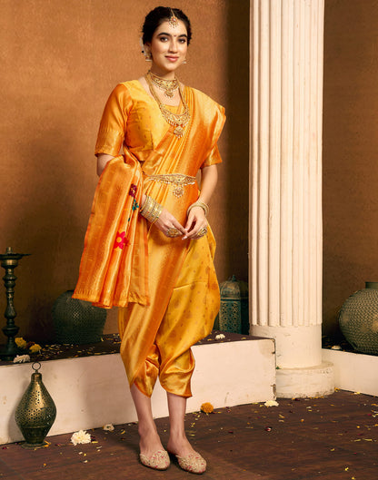 Yellow Silk Woven Paithani Saree