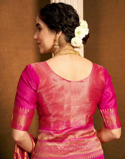 Rani Pink Silk Woven Paithani Saree