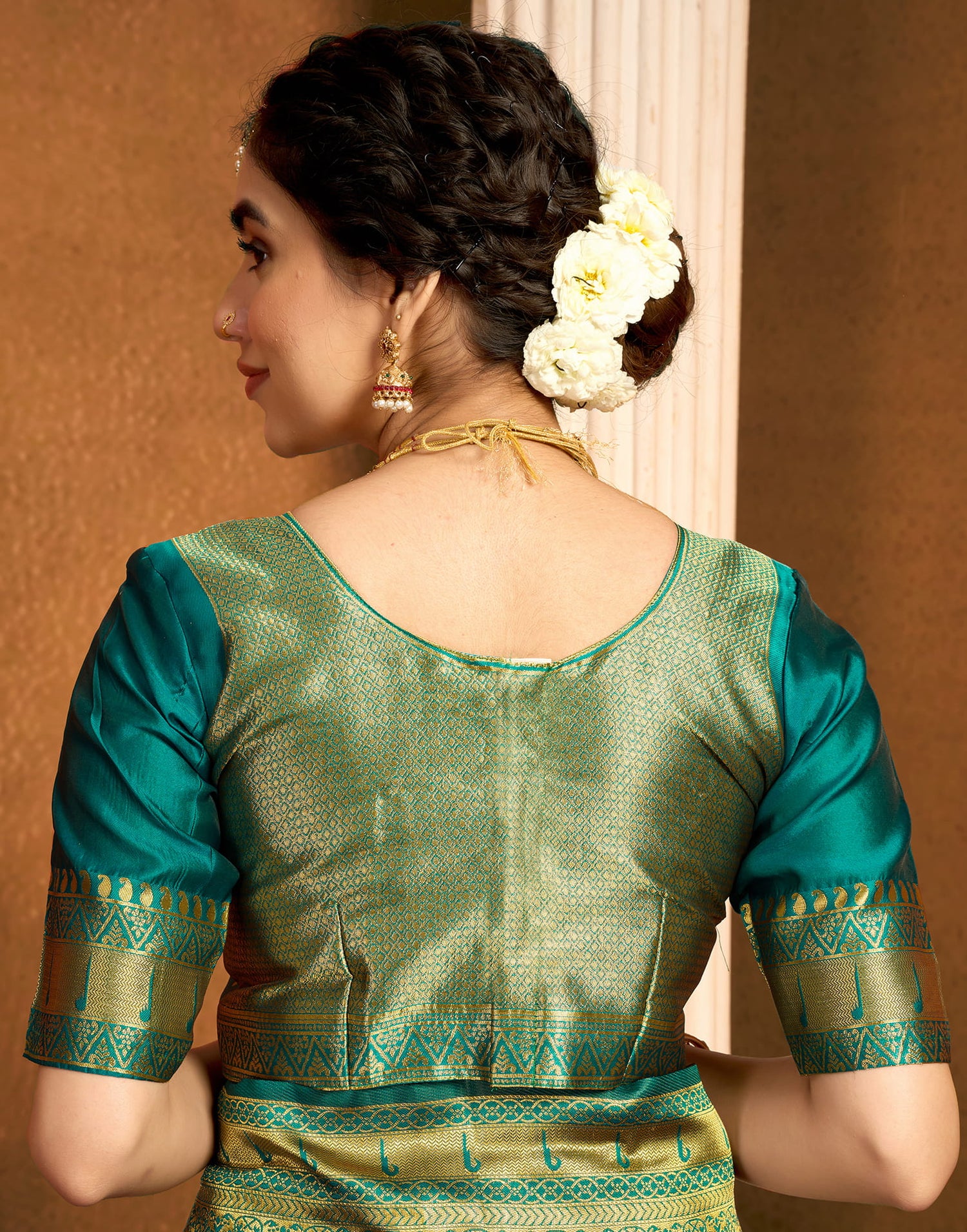 Teal Green Silk Woven Paithani Saree