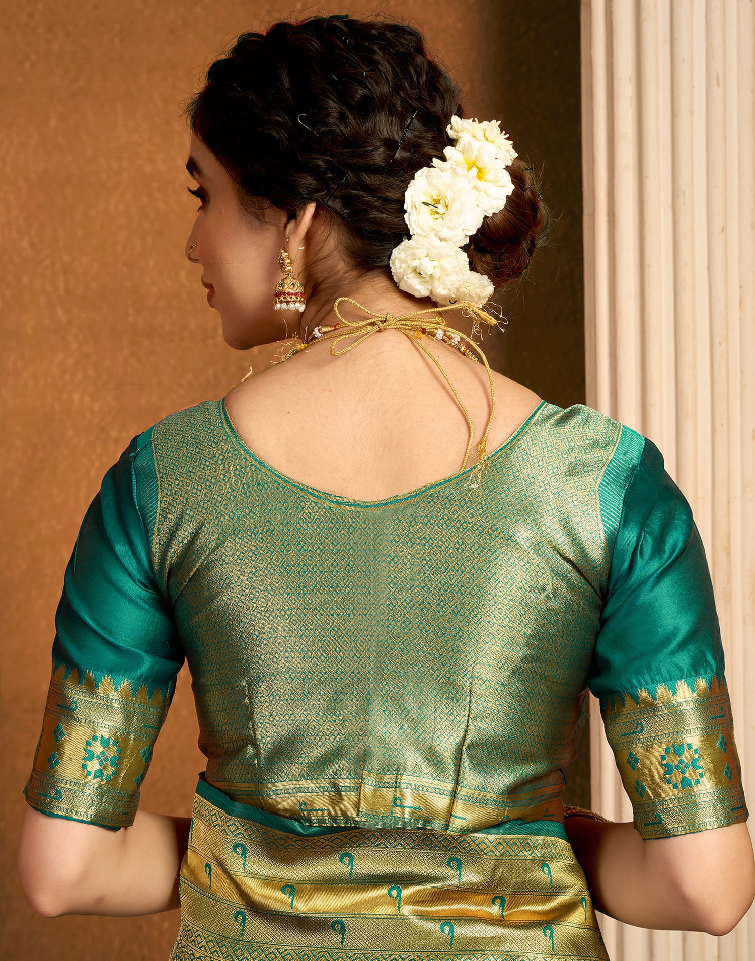 Teal Green Silk Woven Paithani Saree