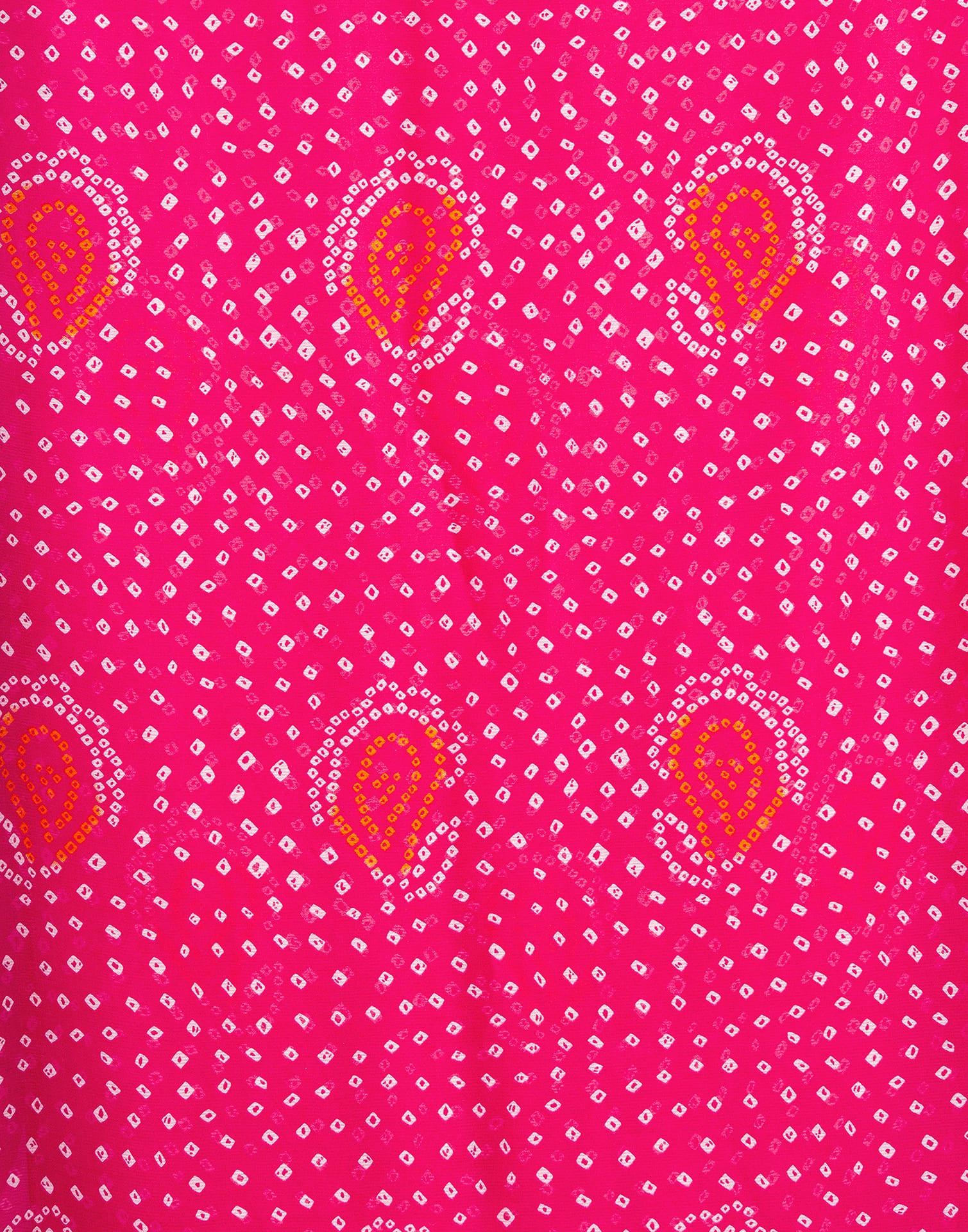 Pink Chiffon Printed Bandhani Saree