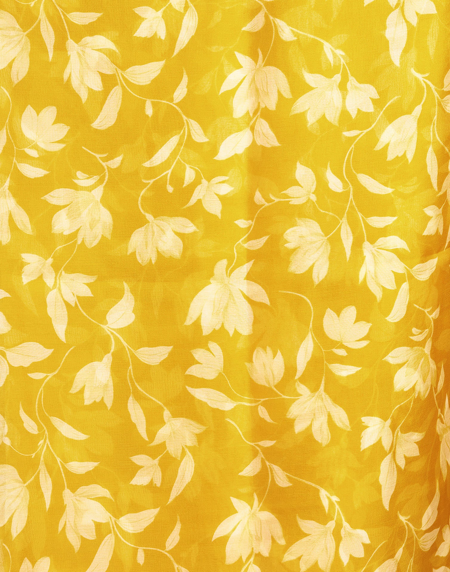 Yellow Chiffon Printed Printed Saree