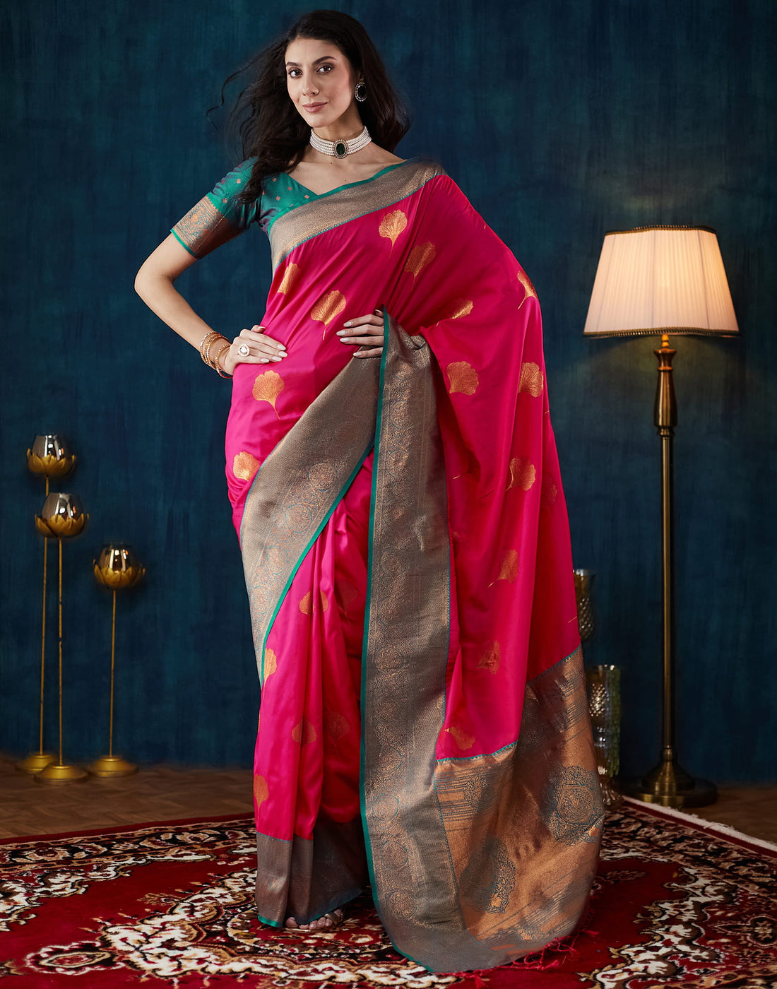 Pink Silk Woven Kanjivaram Saree