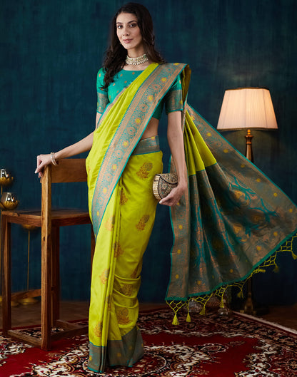 Green Silk Woven Kanjivaram Saree