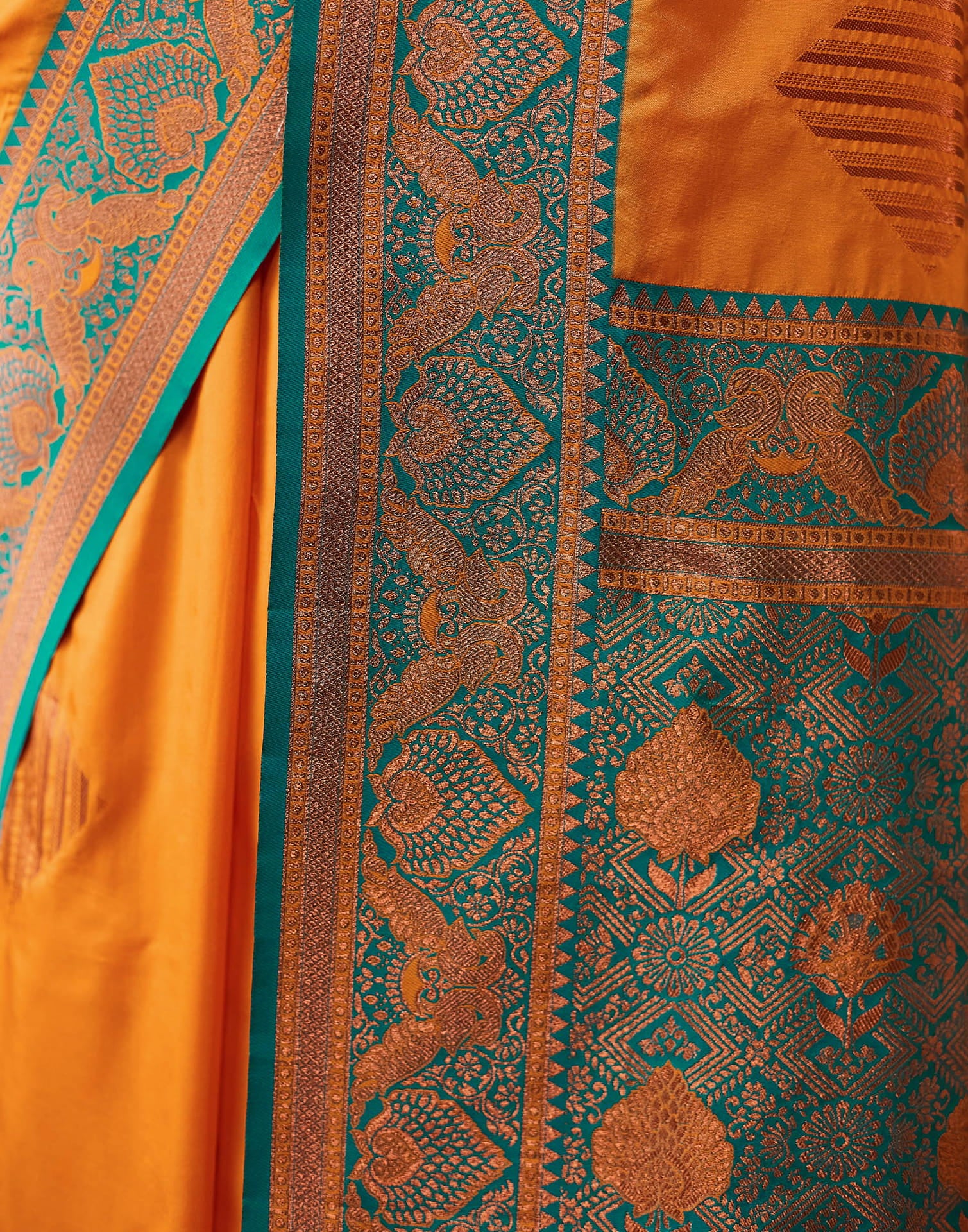 Mustard Yellow Silk Woven Saree