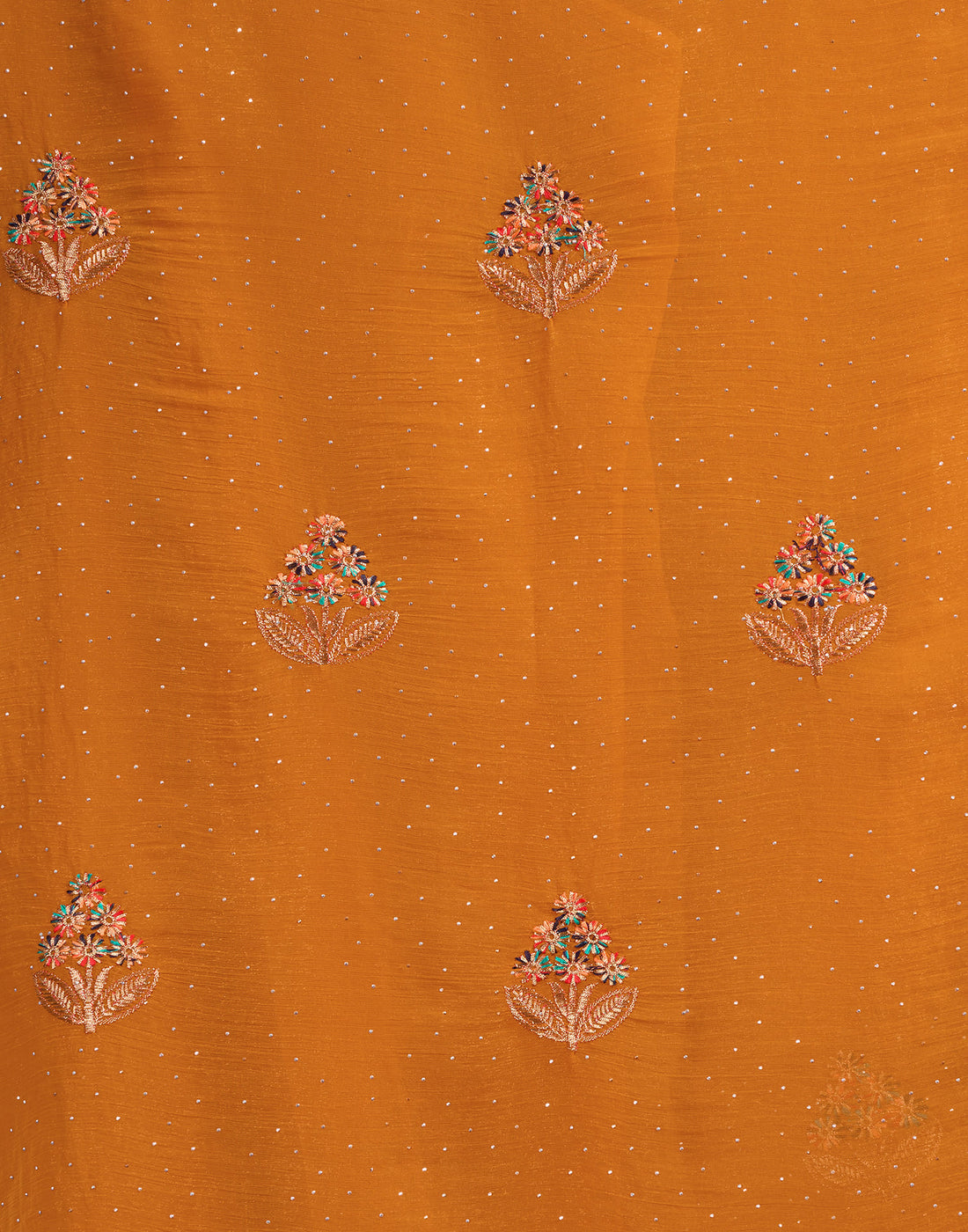Yellow Georgette Embroidery Embellished Saree