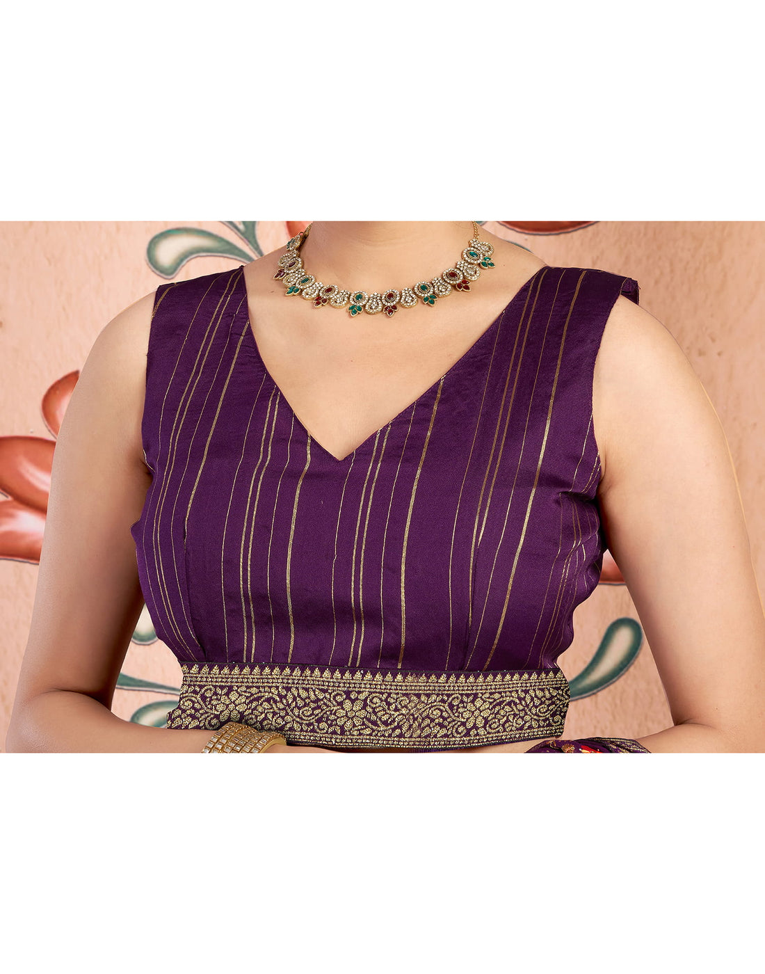 Wine Georgette Embroidery Embellished Saree