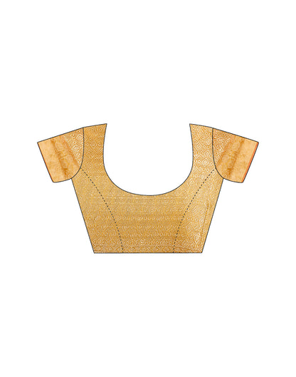 Yellow Silk Blend Woven Banarasi Saree
