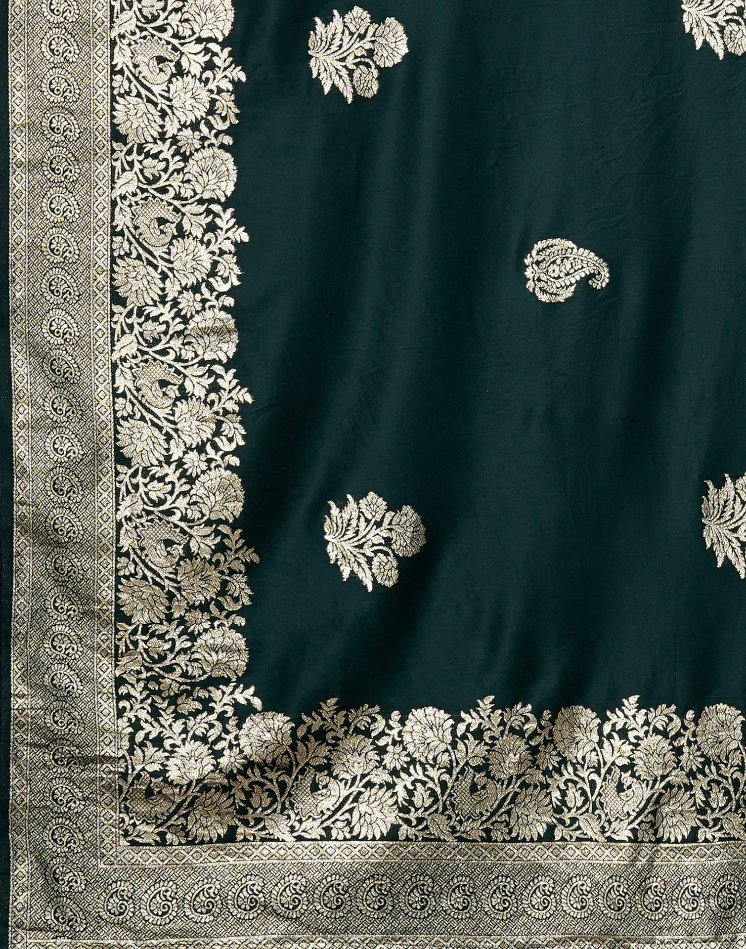 Green Cotton Silk Woven Kanjivaram Saree