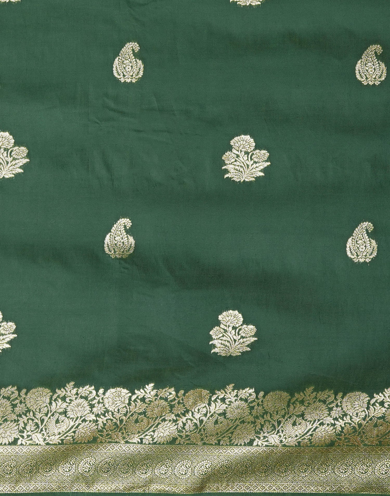 Pista Green Cotton Weaving Banarasi Saree