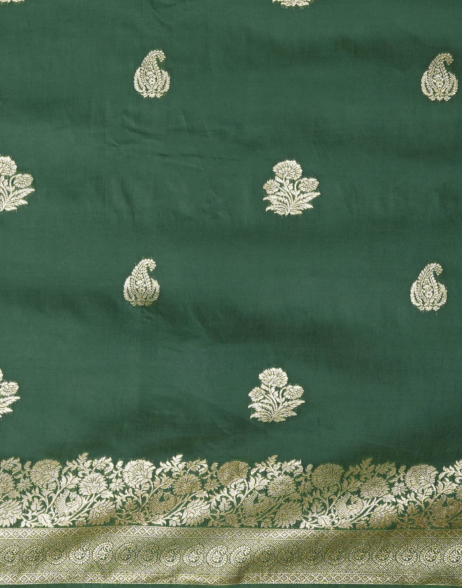 Green Cotton Silk Woven Kanjivaram Saree