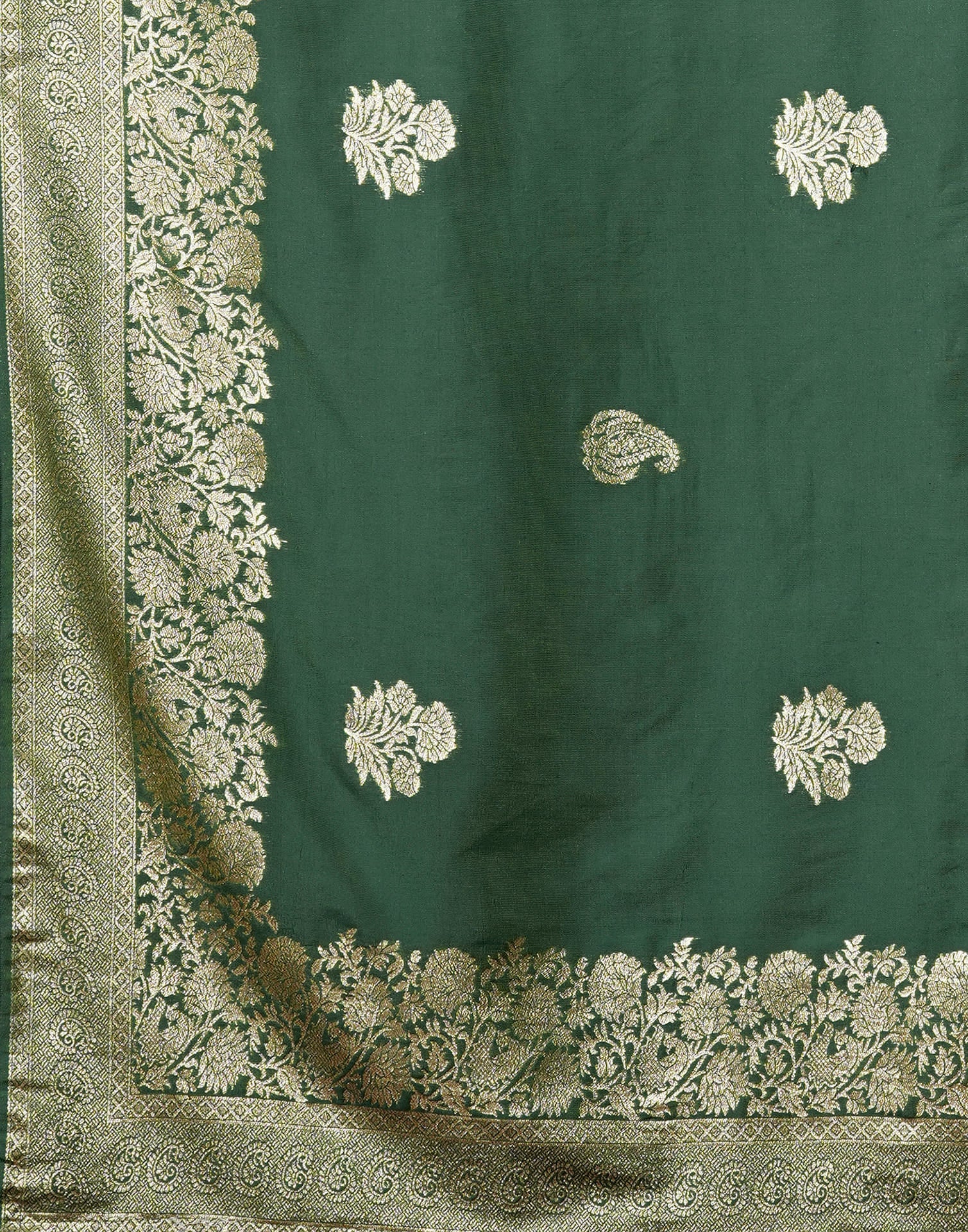 Pista Green Cotton Weaving Banarasi Saree