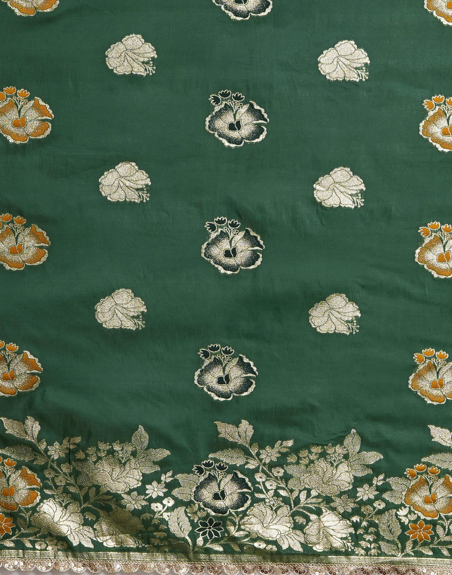 Pista Green Cotton Weaving Banarasi Saree